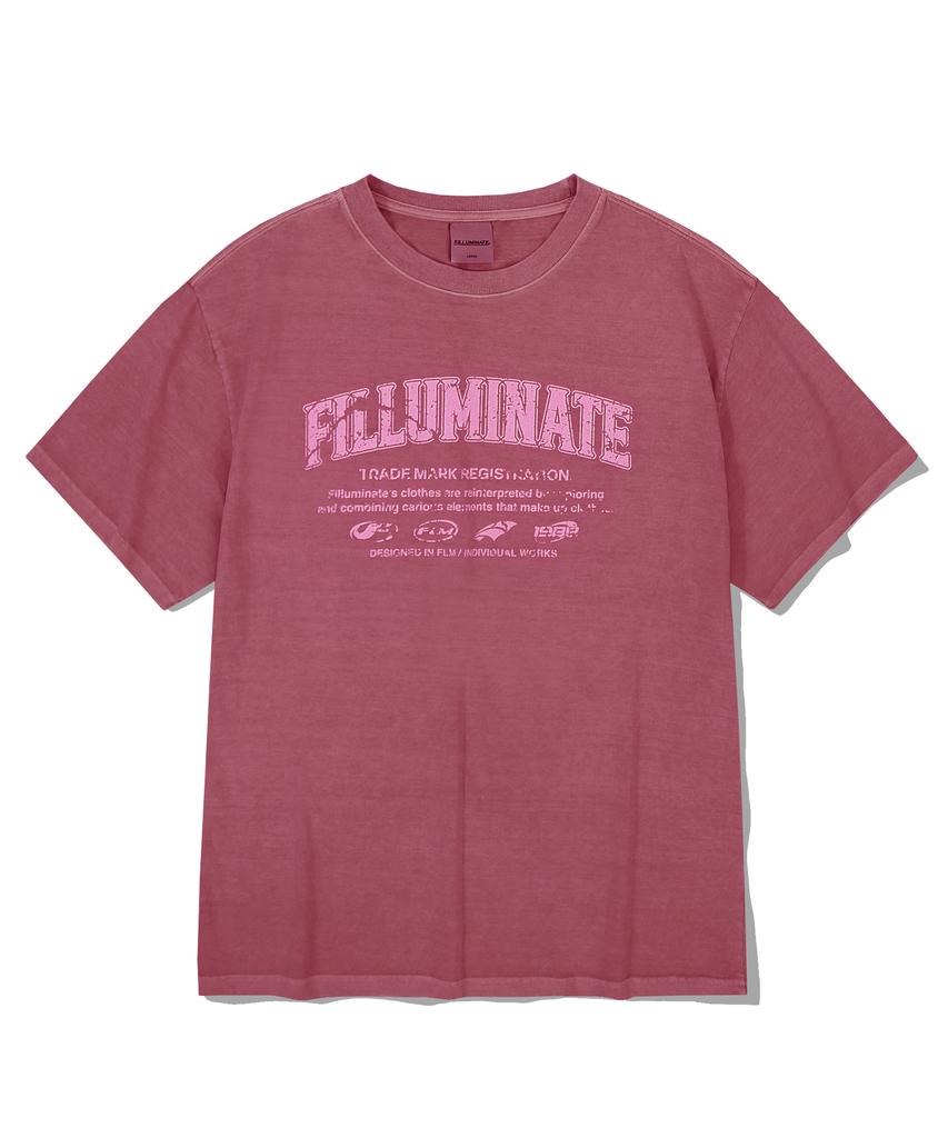 FILLUMINATE Damaged Graphic Pigment T-Shirt - Wine