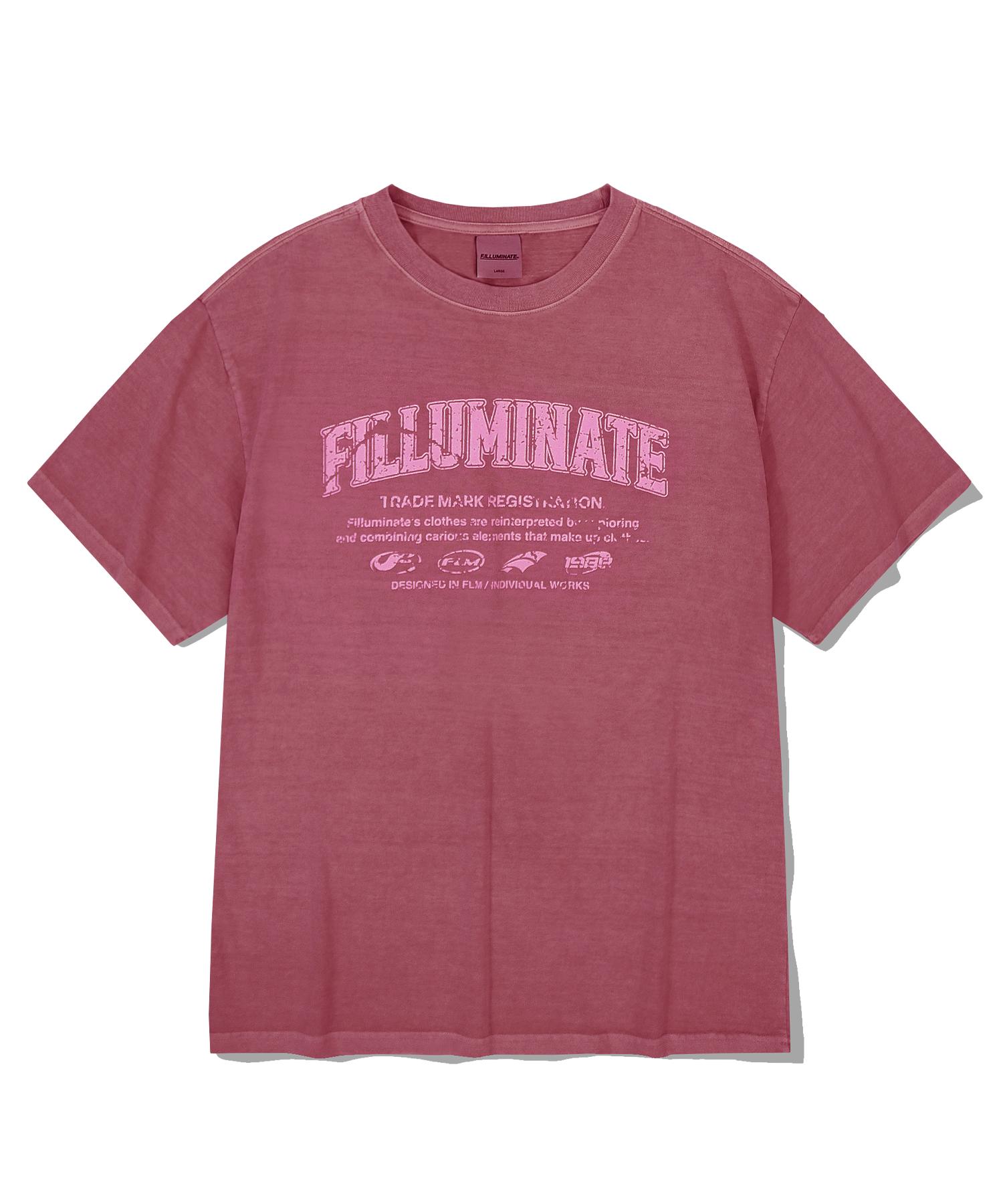 Illuminate Damaged Graphic Pigment T-Shirt - Wine Wine/L