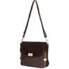 Brown Italian Leather Messenger Bag Snake Skin T96