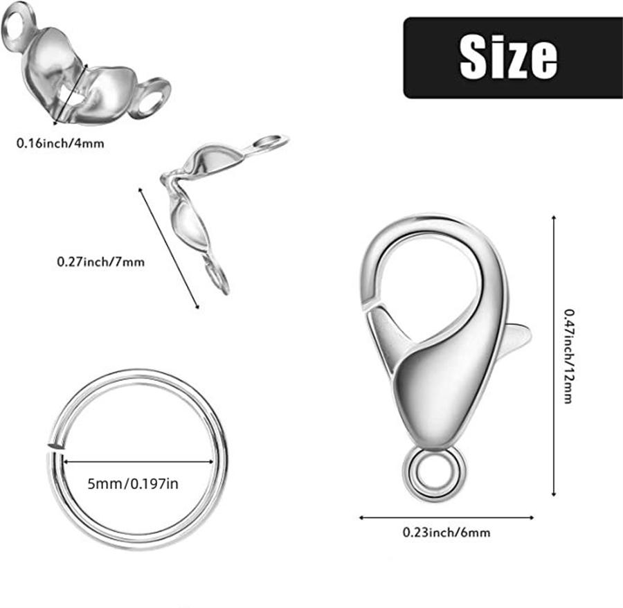 170Pcs/Set Lobster Clasp Jump Rings For Bracelet Necklace Chains DIY Jewelry Making Findings Supplies