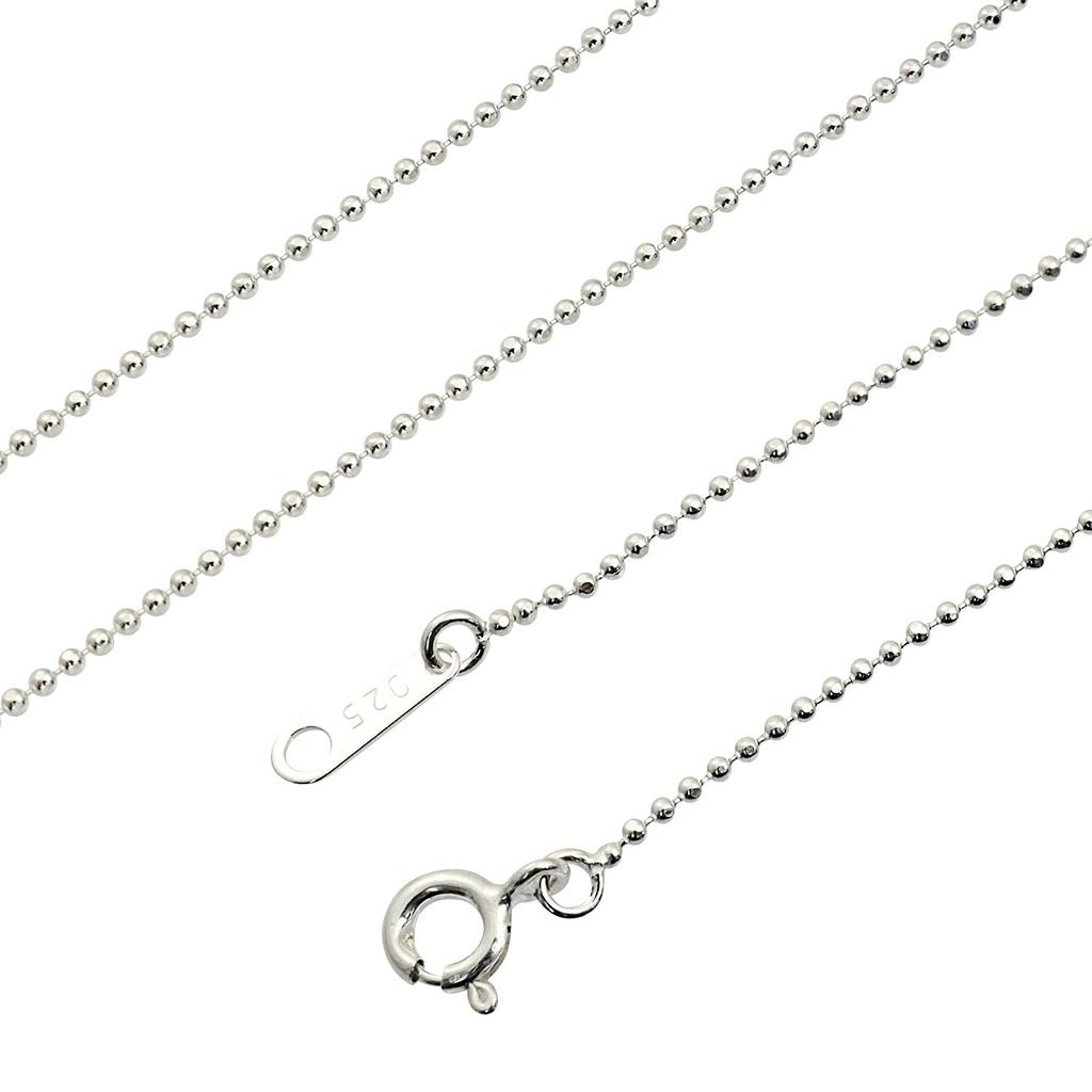 [Sears] Cut Ball Chain Necklace, Silver 925, 1.2mm Width, 60cm