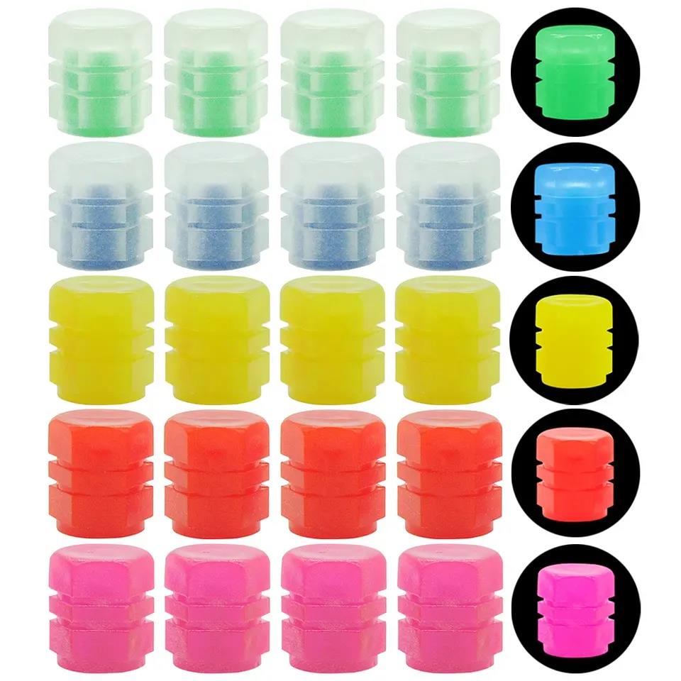 Luminous Valve Caps Fluorescent Night Car Tire Valve Caps Motorcycle Bike Glowing Decor Wheel Nozzles Tyre Cap Car Accessories Stem Caps1