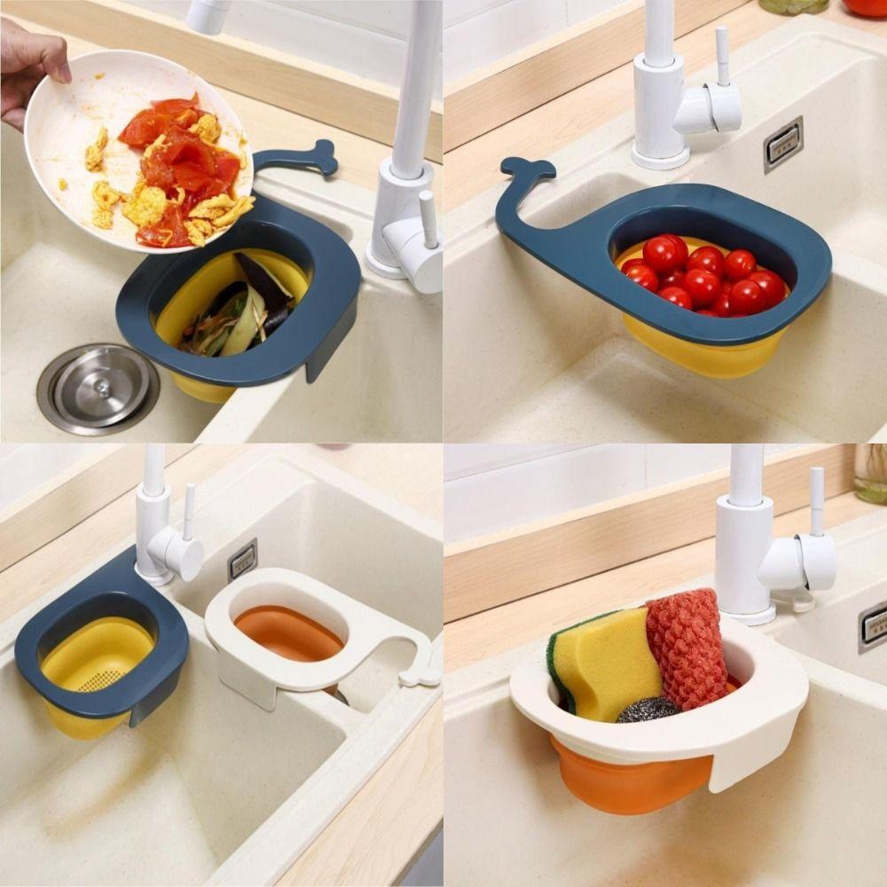 Anti-leakage Sink Whale Drain Basket Foldable Filter Basket New Kitchen Strainer  Kitchen Use
