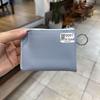Genuine Leather Zipper Coin Purse & Card Holder with Key Ring