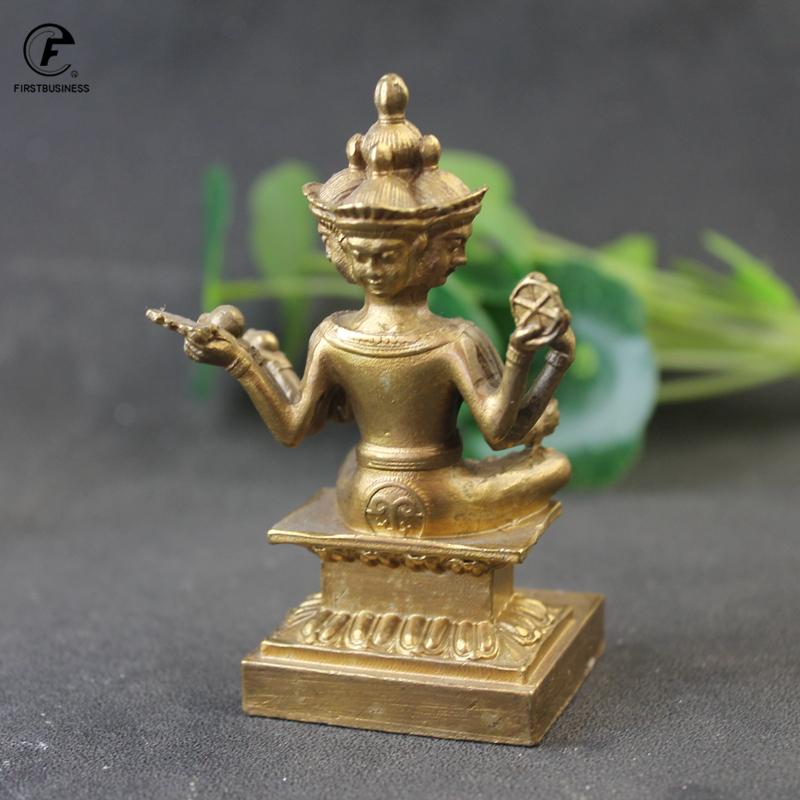Thailand Four-Face Buddmst ldol Statue Southeast Asia Copper Buddha Erawan Figurines Crafts Home Decoration Desktop Ornaments