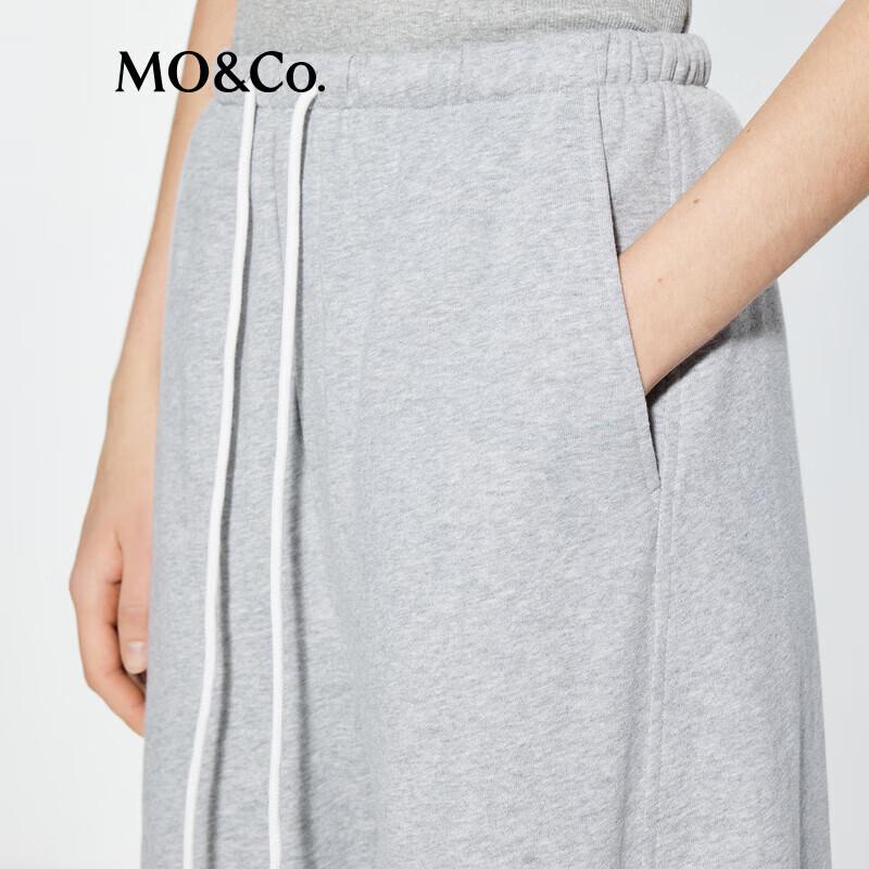 MO&Co. Women's Cotton Drawstring High-Waist Straight Leg Sweatpants