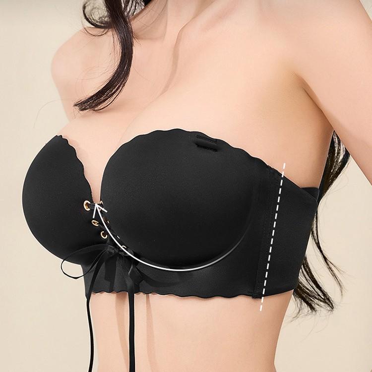 Women's Summer Small Breasts Together Non Slip Show Large Strapless External Expansion of The Chest Underwear