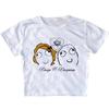 European and American Summer New Round Neck Pullover Short Sleeve Letter Multi-picture Printing Off the Navel European and American Women's Top T-shir