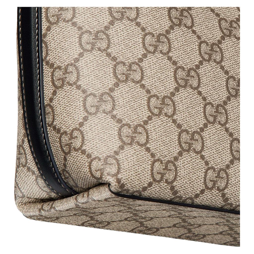 Gucci GG Emblem Logo Decorated Gold Hardware Coated Fabric Bucket Bag Shoulder Bag Mini Women bags Beige Black 847090-FAEUC-9741