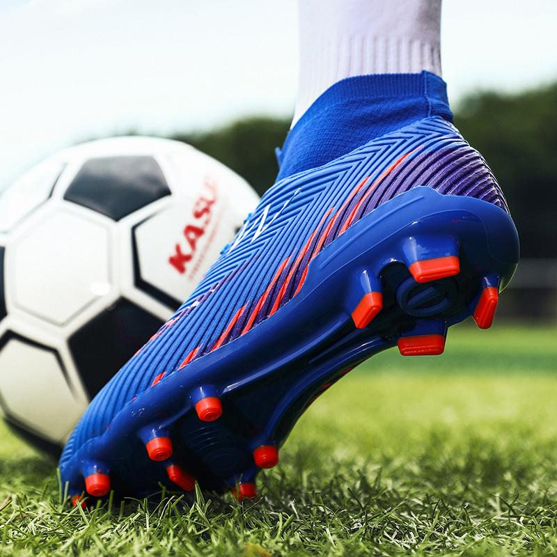 TF/FG High-Top Sports Training Football Boots Men Athletic Sports Non-Slip Cleats Sneakers Youth Kids Outdoor Grass Soccer Shoes