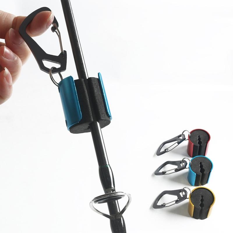 Fishing Rod Holder Portable Fishing Rod Clip with Keychain Rod Assistant Tools