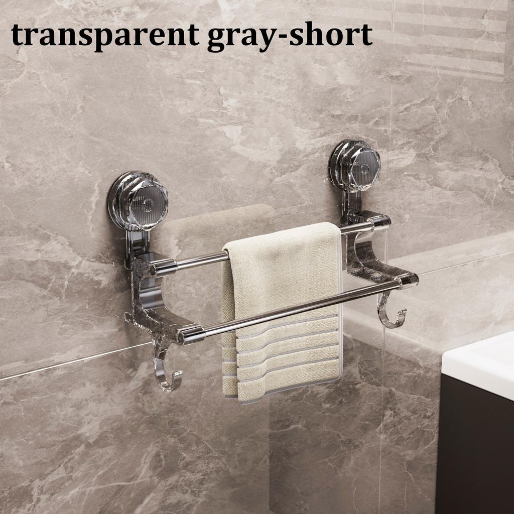 Removable Stainless Steel Suction Cup Towel Rack Bedroom Bathroom Special Punch-free Storage Rack Silver Suction Cup