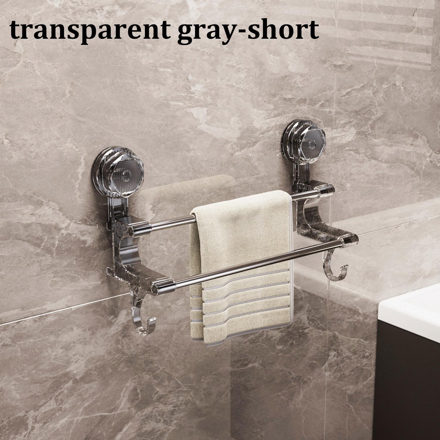 Removable Stainless Steel Suction Cup Towel Rack Bedroom Bathroom Special Punch-free Storage Rack Silver Suction Cup