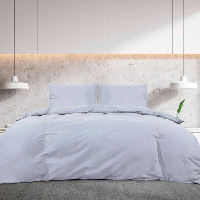 VidaXL Duvet Cover Set Grey 135x200 Cm Cotton136102