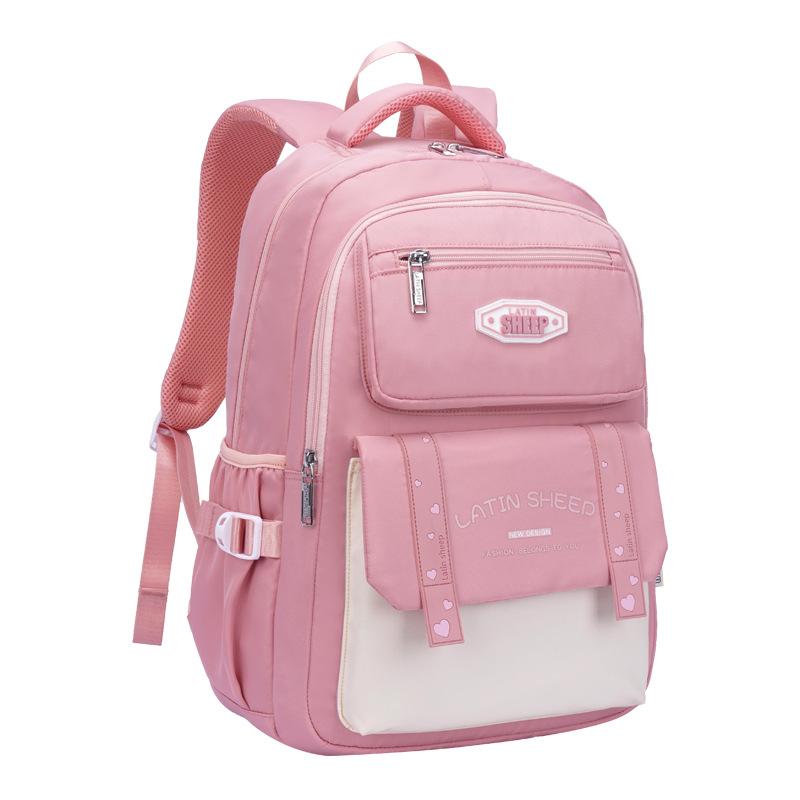 School Bag Junior High School Student High School Student College Student Fashion Backpack Primary School Girl Burden Reduction Large Capacity Bag