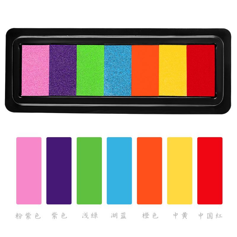 

Творча долонька для пальцевої фарби Ink Pad Diy Printing Station 7 Colours Kids Graffiti Finger Stamp Pad Stamp Drawing Toys 2