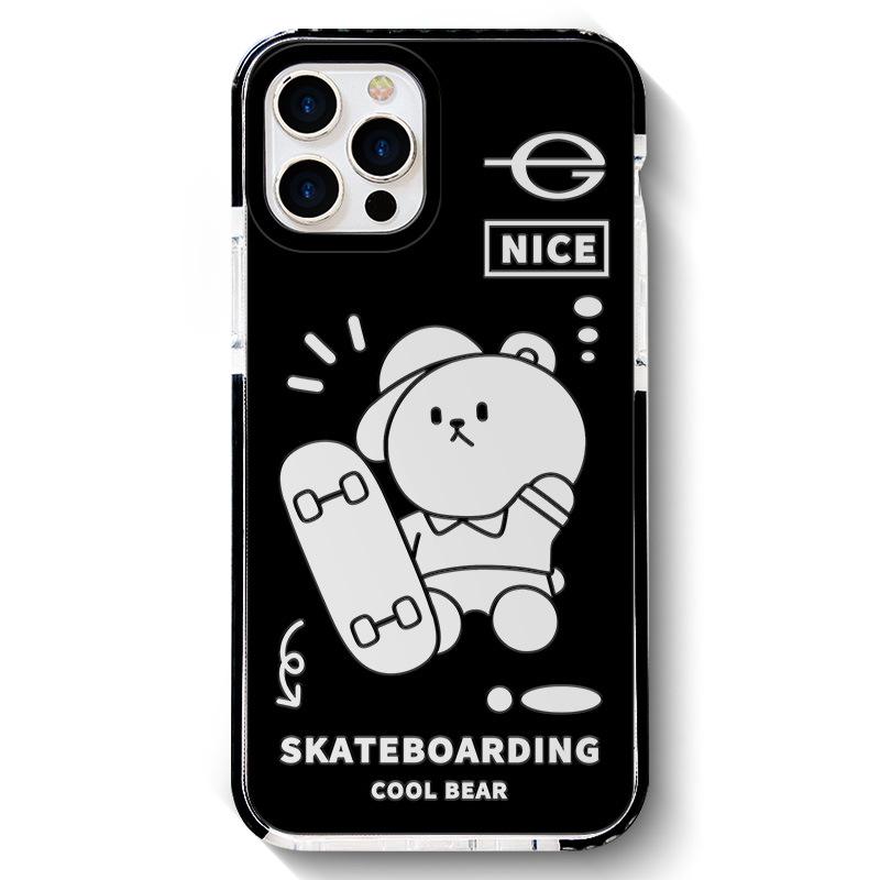 

Zhitai Apple 16 Мультяшный Силиконовый Чехол для iPhone 15 Pro Max - Двухцветный Дизайн с Черным Кругом, Совместим с Сериями 13-14 iPhone 16