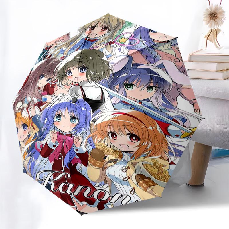 1 Stück Kanon Anime Charaktere Outdoor-Regenschirm - Automatisches Öffnen/Schließen, Tragbares 3-fach faltbares Design, 8-Speichen-Eisenrahmen - Perfektes Geschenk für Fans, Reisen