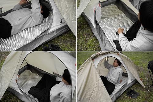 Captain Stag IXPE Foam Camping Mat, 56 x 186 cm, Aluminum-Coated, with Storage Bag, Black x Silver, UB-3078