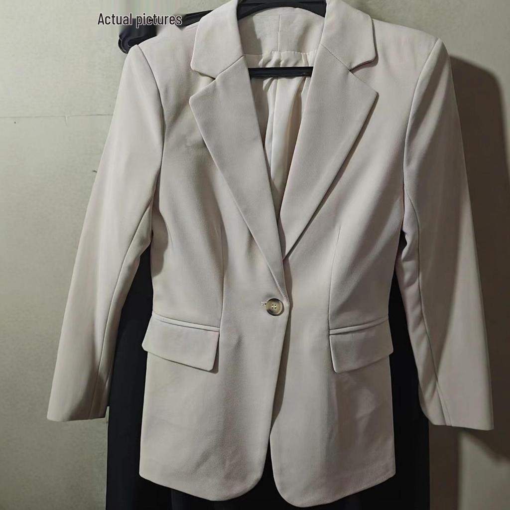 Jachetă costum casual profesională de toamnă/primăvară pentru femei, cu croială slim: La modă, Versatil, Elegant.