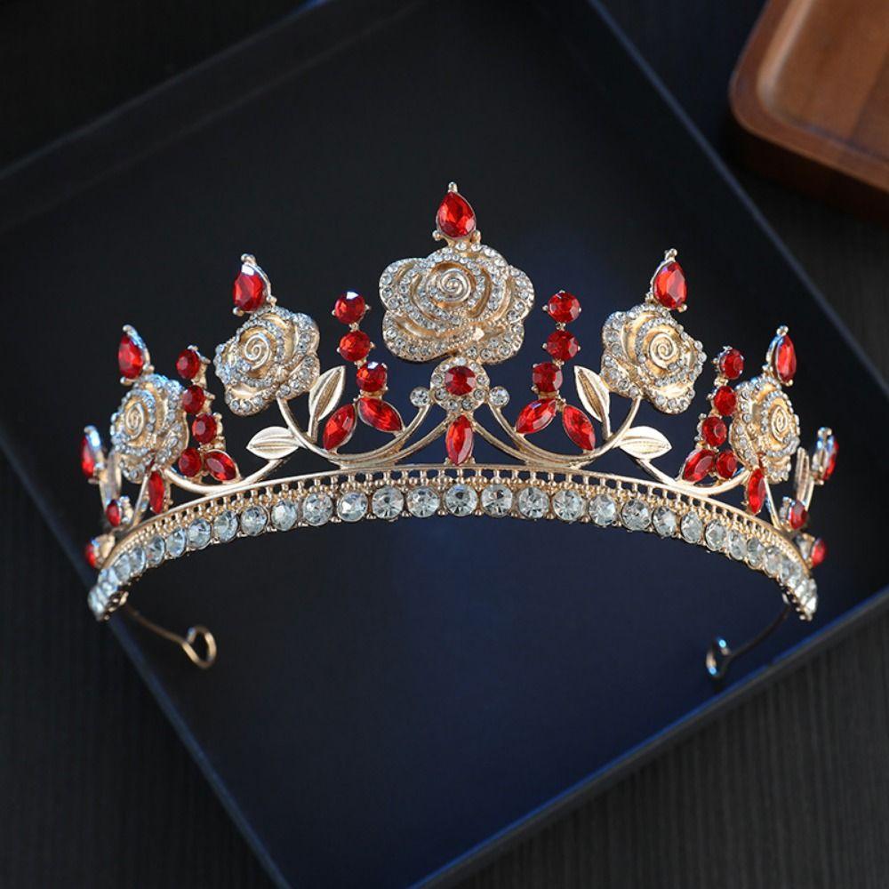 Sparkling Baroque Crystal Crown Gorgeous Dazzling Luxury Crystal Tiara Shiny Vintage Baroque Queen Tiaras Gorgeous Accessories