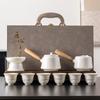 Suet Jade White Porcelain Side Handle Pot Kung Fu Tea Set High-end Home Tea Art Office Simple Teapot Teacup