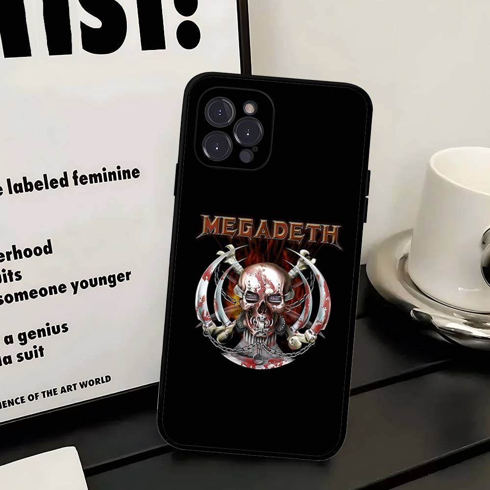 

Music Band M-Megadeth For IPhone 17 16 15 14 13 12 11 Pro Max Plus Shockproof Black Soft Phone Cover iPhone 11pro max