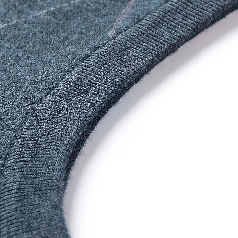 Hengyuanxiang Men's V-Neck Striped Wool Vest