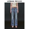 UR 2025 Autumn Retro Washed Belted Flare Jeans