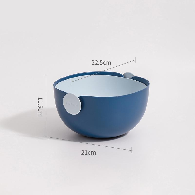 

Kitchen Supplies Kitchen Double Drain Basket Fruit Vegetable Washing Strainer Collapsible Drainer Kitchen Gadgets Accessories Small синій