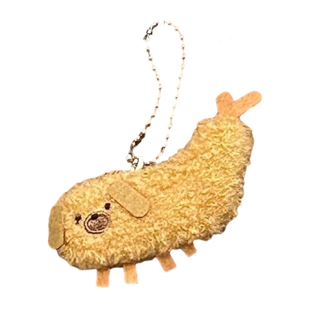 Lovely Tempura Dumplings Food Stuffed Key Chain, Doll Plush Toy Keychain, Key Holder Bag Pendant Party Favor Gift