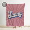 Custom Name Blanket, Personalized Groovy Font Blanket: Vintage Rustic Style, Custom Name Gift
