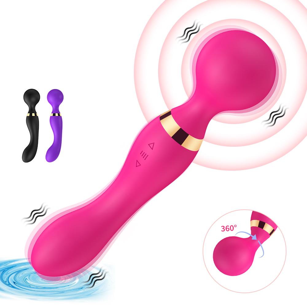 Rechargeable Magic Wand Vibrator Safe Silicone G-Spot Stimulating Clitoral Massager Female Masturbation Dildo Erotic Sex Toy 18+