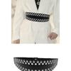 Stylish Metal Eyelet PU Waist Cincher Belt for Fashionable Women Men Versatility in Daily Wear Comfortable Elastic Band