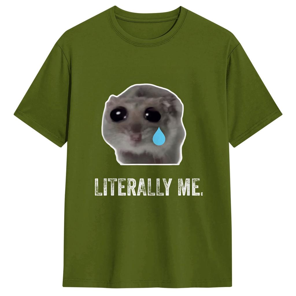 Unisexs Tshirts Cute Hamster Meme Hipster Pure Cotton Tee Shirt Short Sleeve T Shirt Round Neck Tops Party