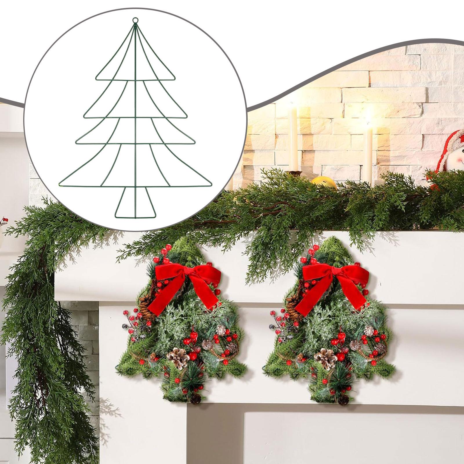 

Christmas Tree Iron Stand Art Decor Courtyard Garden Xmas Display Outdoor Creative Tree Shape Decor for Wall Xmas Decoration зелёный