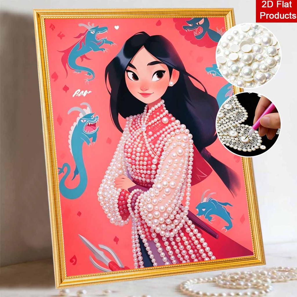 Disney Pearl Painting Mulan Art Kit Adult Beginner Home Wall Decor Special Shape