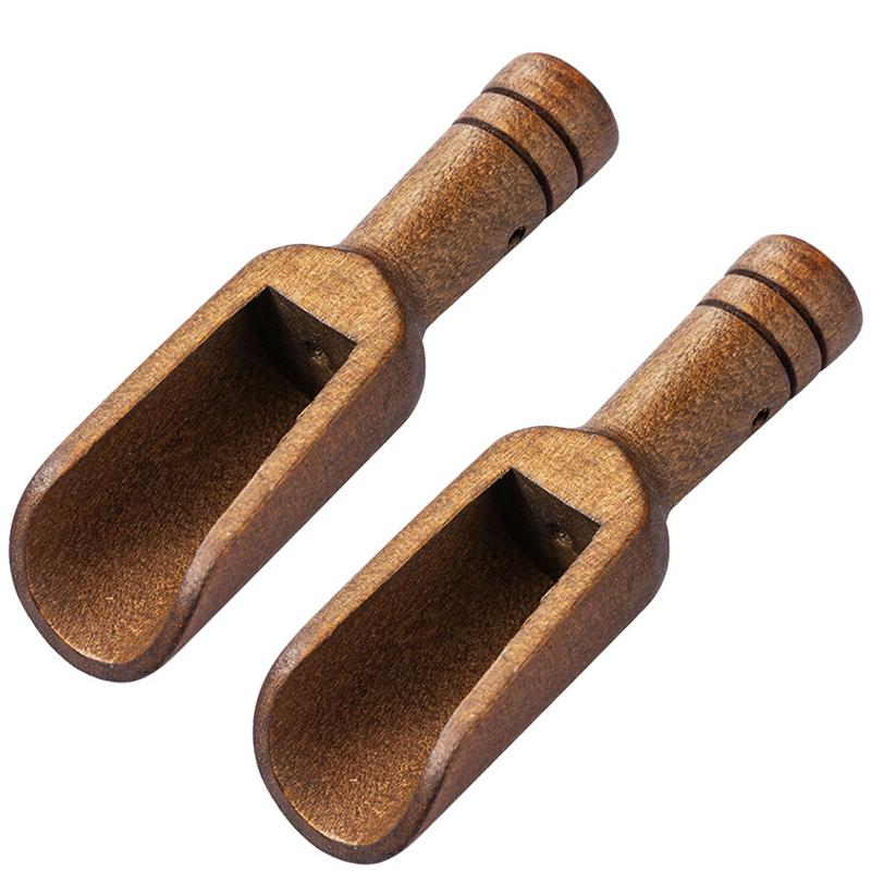 LMETJMA 2 Pezzi Mini Cucchiaini di Legno Paletta Piccola per Sali da Bagno Paletta in Legno di Faggio Naturale Piccoli Cucchiaini per Spezie Per Zuccheri Scrub Cereali JT557