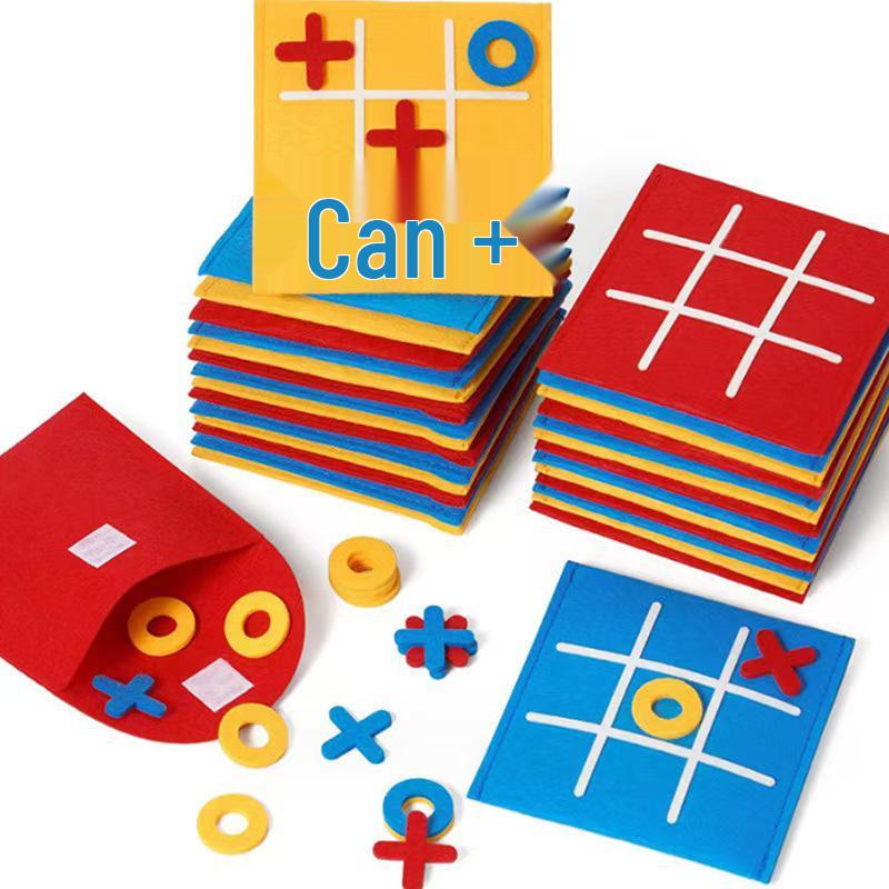 Children's Tic-Tac-Toe Felt Game: Early Education Logical Thinking Toy