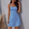 In Stock: 2025 New European and American Slim Floral Spaghetti Strap Backless Short Dress - Spring/Summer