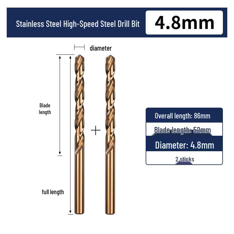 Cobalt Twist Drill Bit for High-Hardness 304 Stainless Steel and Metal