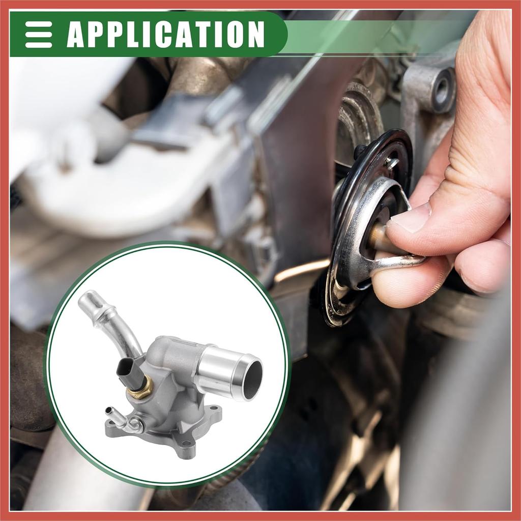 ACROPIX Engine Coolant Thermostat Housing Assembly, for Jeep Cherokee 2014-2021, Metal, 816-194, Silver Tone Car Parts