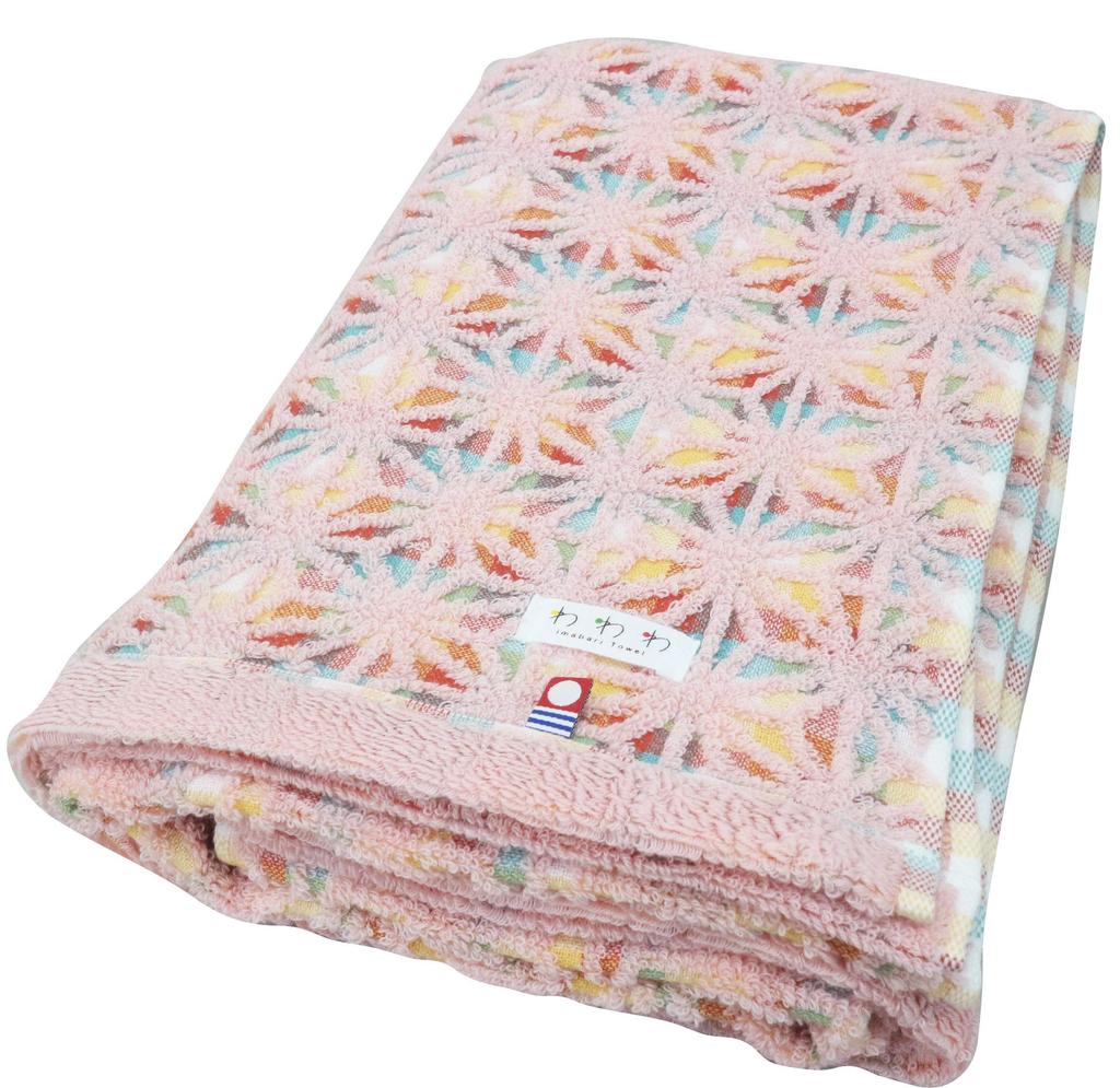 Marushin Bath Made in Imabari Irodori Komachi Hemp Leaf and Cherry Blossom Made in Imabari 0306005500 Towel, Japan, Towel, 60x120cm, Design, Japan,