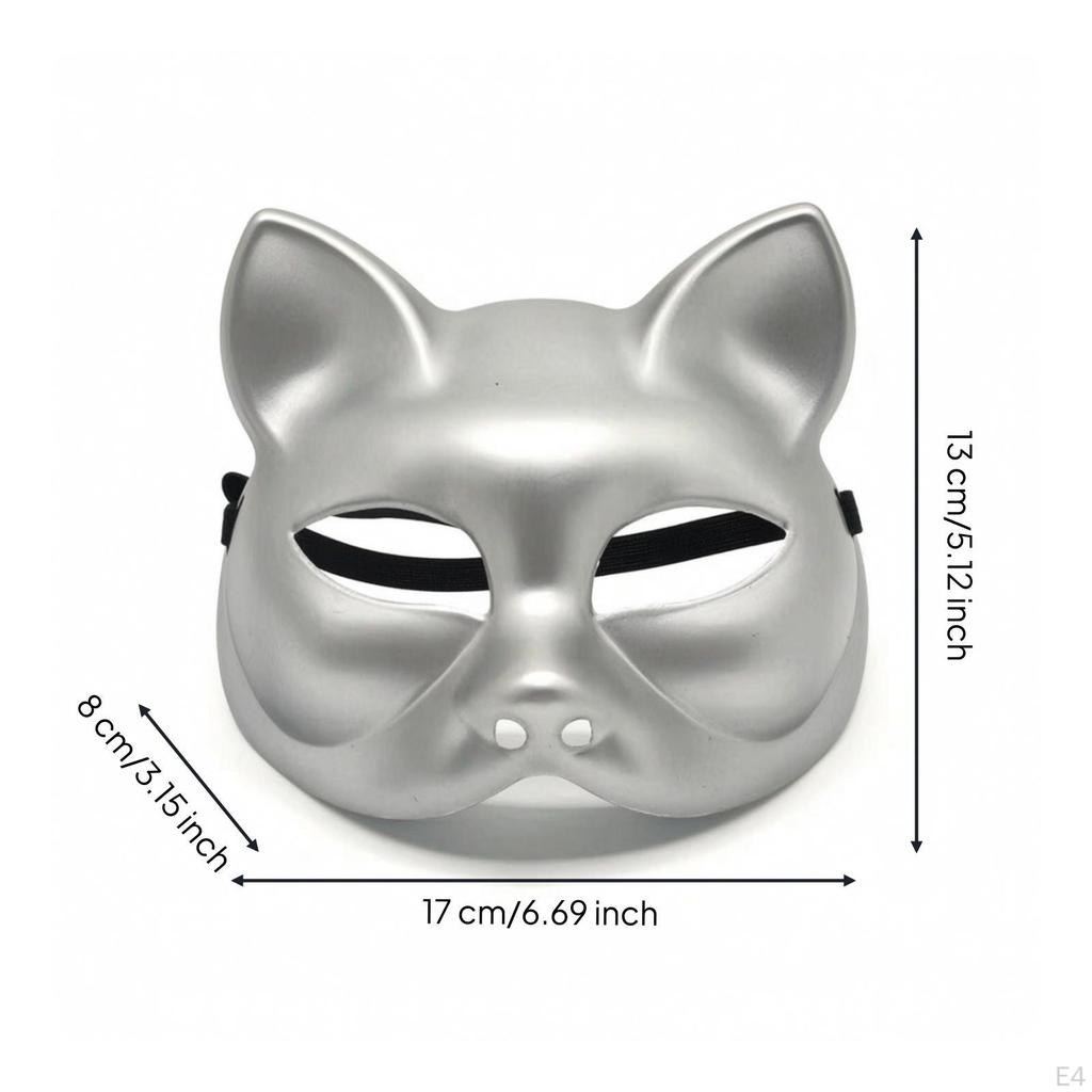 Cat Half HalfFace Covering Enigmatic Masquerade Face Cute for Cosplayers, Kids,