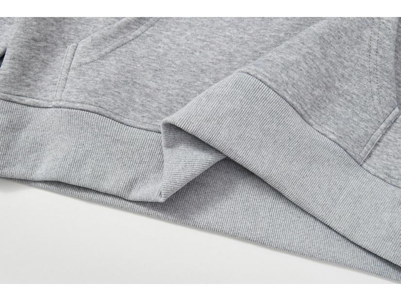 RDT Menswear | Grey Cleanfit American-Style Short Hoodie - 550g Solid Color Sweatshirt for Men