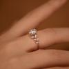 Exquisite Women's Engagement Ring Simple Leaf Crystal Zircon Jewelry Wedding Party Gift