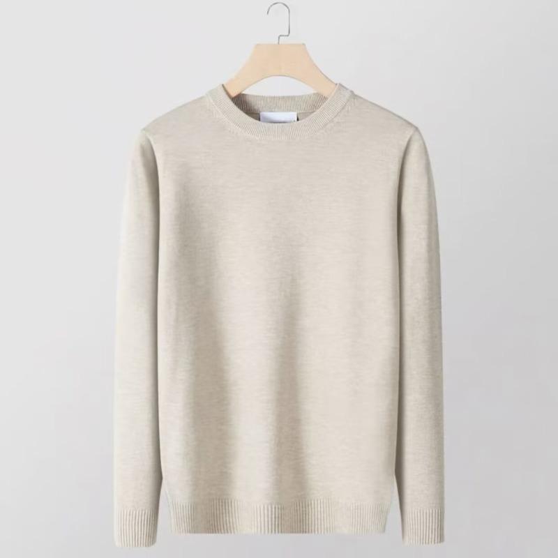 Men's Round Neck Long-Sleeve Knitted Sweater – Business Casual Top