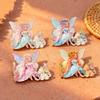 Schöne Schmetterlings-Elfen-Broschen 4-farbige Emaille Cartoon Prinzessinnen-Charakter Broschen Schmuck für Damen Kinder Jacken Pins Abzeichen