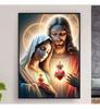 Christian Religious Jesus And Virgin Mary Sacred Heart Canvas Painting Catholic Holy Child Jesus Art Poster Christian Home Decor