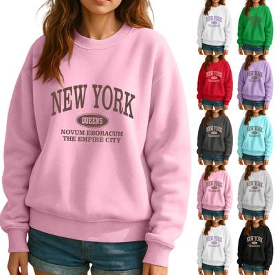 Crewneck Sweatshirt For Women Fall Graphic Sweatshirts Vacation Long Sleeve Drop Shoulder Pullover